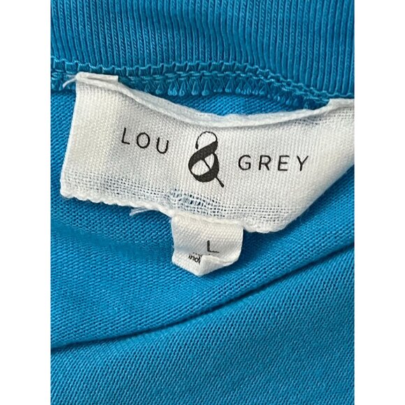 Loft Lou & Grey Blue Maxi Dress Large Sleeveless Strappy Flowy Summer Sundress - Picture 4 of 11